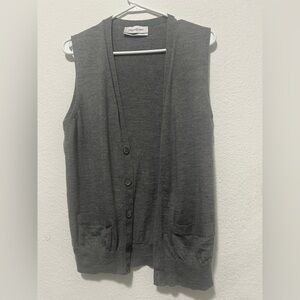 Yves Saint Laurent Gray Button-Up Vest size L